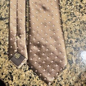 Silk Brown Polka Dot Men's Louis Vuitton Tie